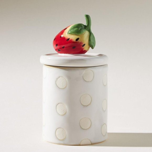 Anthropologie Fruta Canister - Small - Red Strawberry - Picture 1 of 10